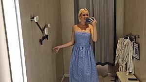 Transparent Try-On Haul Teases in Public Mall Shop