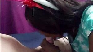 i can't resist this hot black princess slurping my white cock so skinny