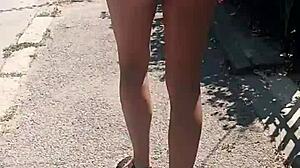 Naked on street flashing milf ass publicly