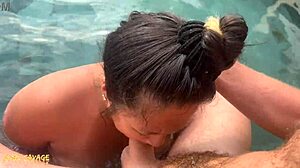 pov: sucking huge cock poolside then facial blast 😩💦👅