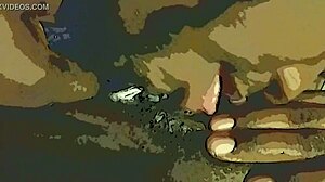 ebony pussy takes wet dildo and tongue team tag