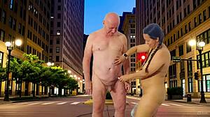 Agarabas and Olpr's public night shave preview with footjob tease