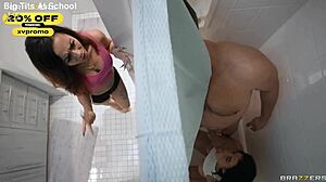 masked la sirena69 jerks off big cock in brazzers bedroom scene