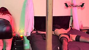 wax play on this obedient submissive latina milf's big tits pussy lick