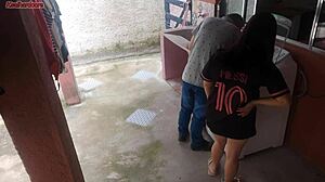 Housewife Pays Technician Big Ass While Husband Away