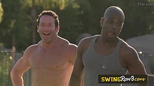 Swingers get naked oily massages turning into softcore group orgy fun