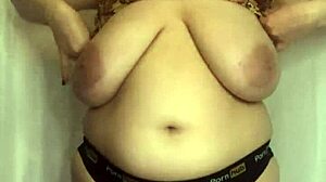 chubby bbw tries on tight bikini bras boobs spilling