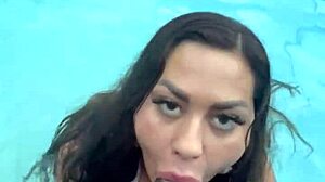 Thick Brunette Gags on Jason Luv's Massive Cock