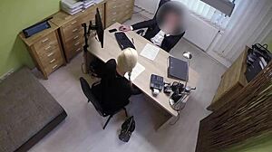 Naughty Czech agent runs sex casting fuck in loan office for cash