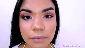 Fierce Latina Model Fucked Rough at Audition Casting POV Cum Swallow