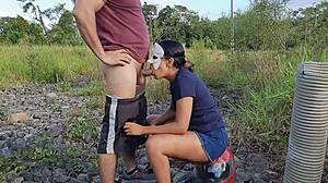 he went to the neighborhood lot for a wild anal creampie from the bossy housewife slut