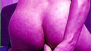 licking dildo clean after solo assfucking trans play