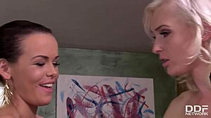 wanna watch billiard babes misha and linet fuck cue sticks in each other's assholes?