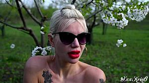 gardener facefucks me deep outdoors then cums in mouth pov