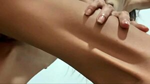 Hermanastra caliente fingers wet pussy and ass in lingerie before hard fucking massage