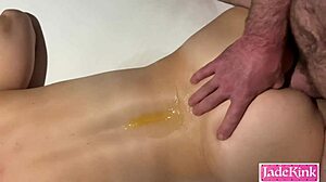 Raunchy homemade couple anal assfucking big cock rough doggystyle bent over wife