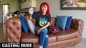 Nerdy Petite 18yo Redhead Latina Gags On Monster Cock In Sloppy POV Head