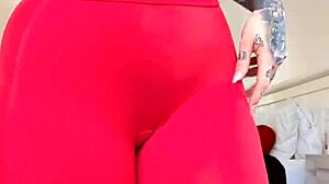 melody radford milf sheer gym leggings expose huge fake tits close-up