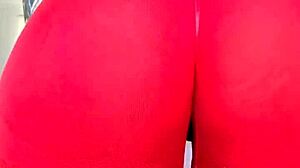 melody radford milf sheer gym leggings expose huge fake tits close-up