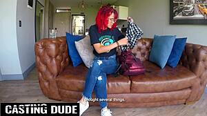 Nerdy Petite 18yo Redhead Latina Gags On Monster Cock In Sloppy POV Head