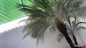 Old tourist raw anal fucks curvy latina teen whore doggystyle on mexico holiday