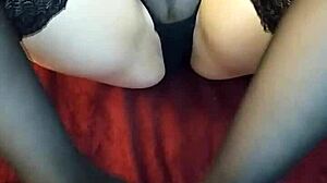 Teen babe in stockings gives first footjob fetish cumshot homemade POV tattoo