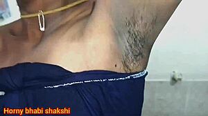 bhabi flashes hairy armpits nipples pussy to stepbro he creampies moaning