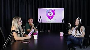 Lexi mallet loves sloppy blowjobs and reverse gangbang in sheer red lingerie