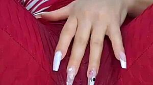 colombian babe rubs wet cameltoe through leggings dirty talking to soak them