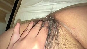 Indian aunty fingers hairy pussy boobs