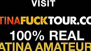 Blonde Latina Teen Stretches Skinny Holes for Monster Cock Domination!