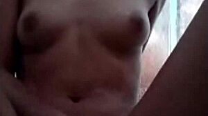 filipina shaves small tits then masturbates in shower!