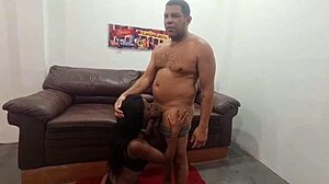 skinny 18yo latina slut gives tight anal on the sofa