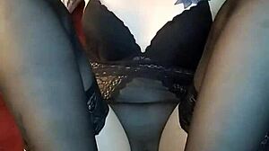 Teen babe in stockings gives first footjob fetish cumshot homemade POV tattoo