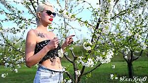 gardener facefucks me deep outdoors then cums in mouth pov