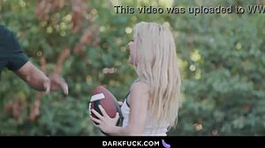 blonde cutie lilly rides massive black cock in group bang