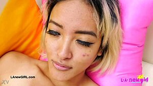 Asian model strips sexy during photoshoot interview