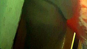 Ebony babe steps from shower with wet pussy