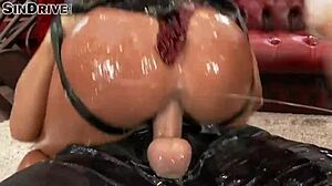 depraved dude bends over two oiled office bitches for mff humiliation fuck