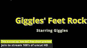 Giggles' Feet Rub Giant Hot Beach Rock!