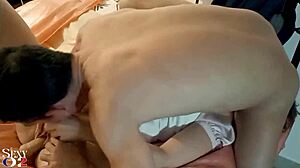 french blonde in pink satin panties takes doggystyle rimjob deepthroat pov