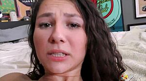 liz jordan's wet pussy first-time cowgirl handjob tease