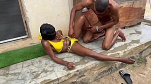 Black Pussy's Squirting Orgasms With Harveyxbush Backstage