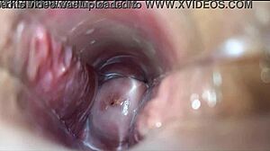 close-up pussy clenches hard during intense vaginal orgasm spasms