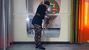 spank ballerina's ass, punish bad dancer regina noir teacher mouth-fucks pussy at studio part 2