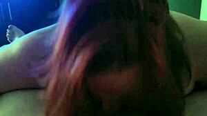 plump redhead bbw milf mature teases cock with soft wet lips slowly sucking me off