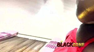 lovely ebony babe interviews with daddy santa in bedroom