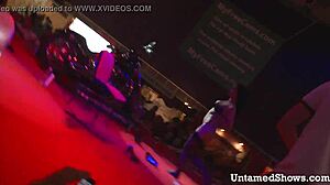 Naughty Brunette Slowly Strips Clothes While Dancing Seductively