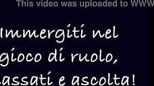 Italian mistress facesits slave in femdom roleplay