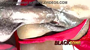 lovely ebony babe interviews with daddy santa in bedroom